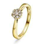 Diamantring i gult gull, Rosett 0,25ct TW/Si - Diamanthuset