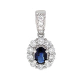Diana Diamanthalssmykke med safir i hvitt gull, 0.50CT TWSI - Diamanthuset