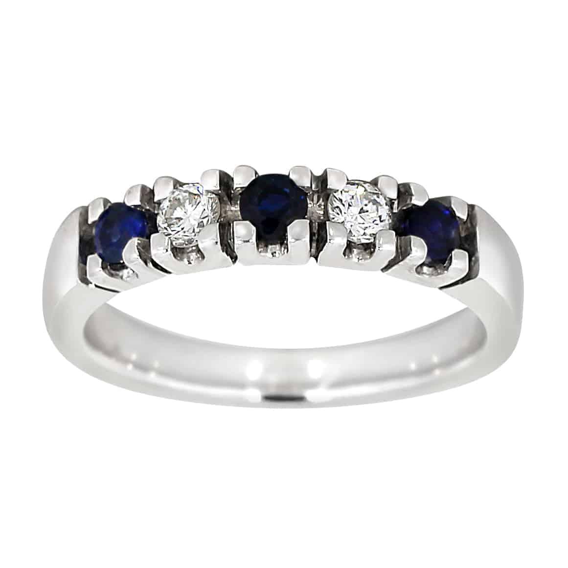 Diamantring TW/SI med Safir – Diamanthuset - Main Image