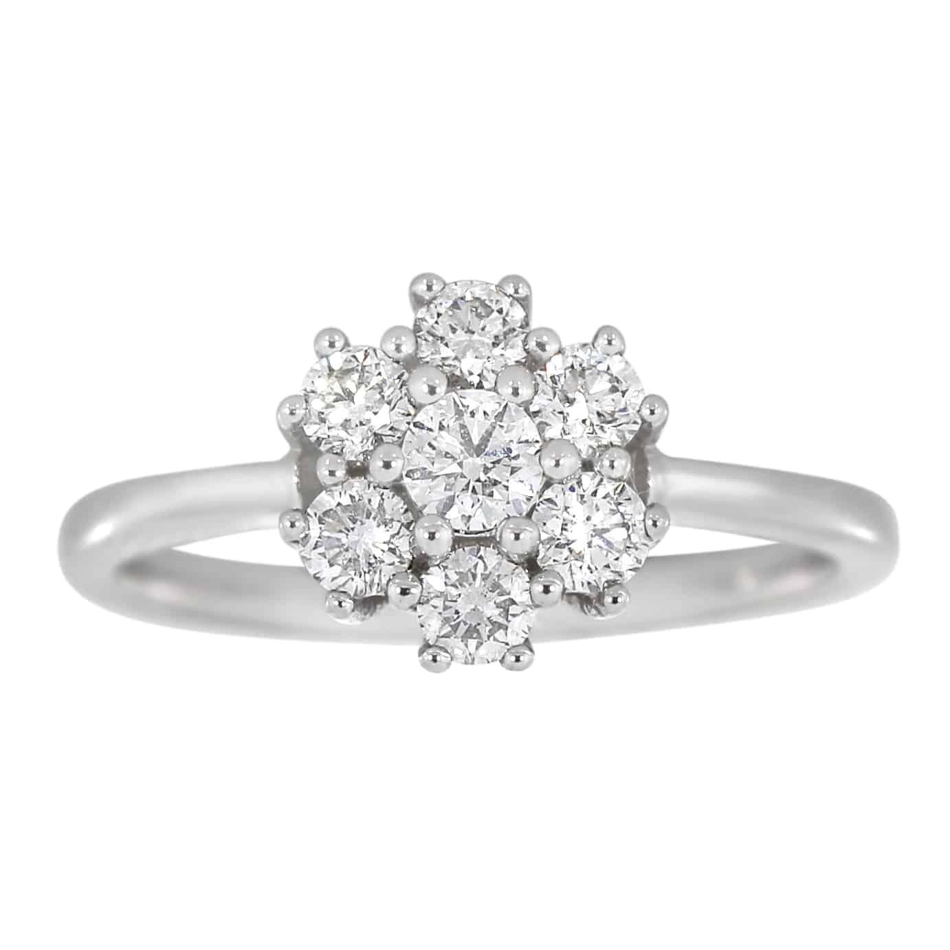 Diamantring Rosettring i hvitt gull 0,50ct TWSI - Diamanthuset