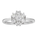 Diamantring Rosettring i hvitt gull 0,50ct TWSI - Diamanthuset