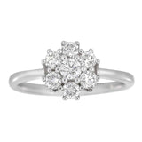 Diamantring Rosettring i hvitt gull 0,50ct TWSI - Diamanthuset