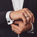 Mansjettknapper i Sølv (925) med Sort CZ