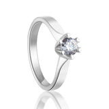 Victoria enstens diamantring i Hvitt/Gult Gull, 1.00CT TWSI - Med Intenasjonalt Diamantsertifikat