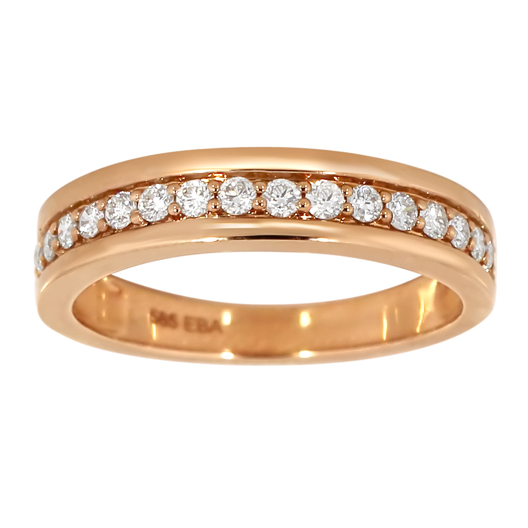 Diamantring rekkering i gult gull tot 0,35ct TWSI