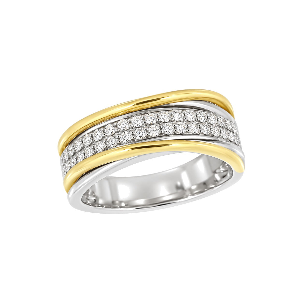 Diamantring i hvitt og gult gull, 0,35 ct TW/S – Diamanthuset