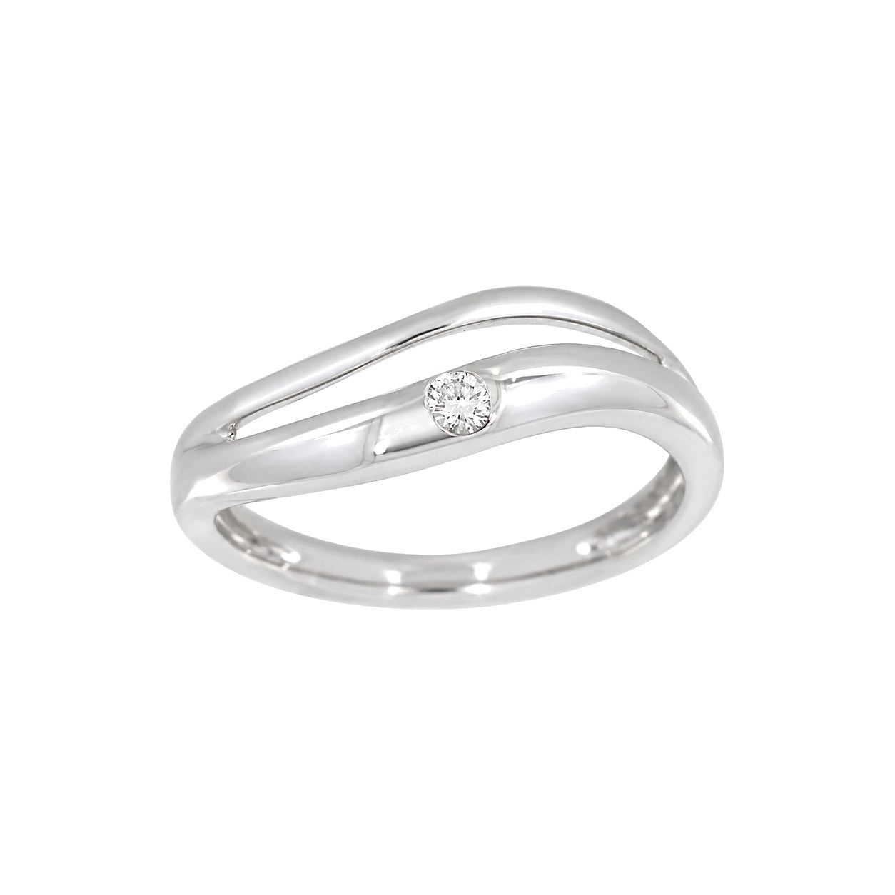 Diamantring i Hvitt/Gult Gull, 0,06 ct TW/SI – bilde 2 – Diamanthuset