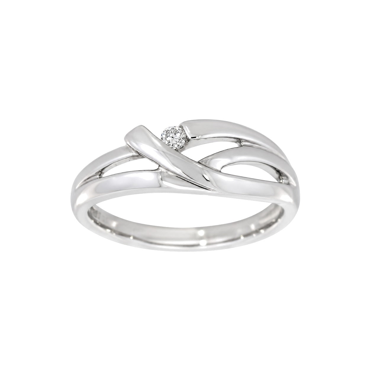 Diamantring i Hvitt/Gult Gull, 0,05 ct TW/SI – bilde 2 – Diamanthuset