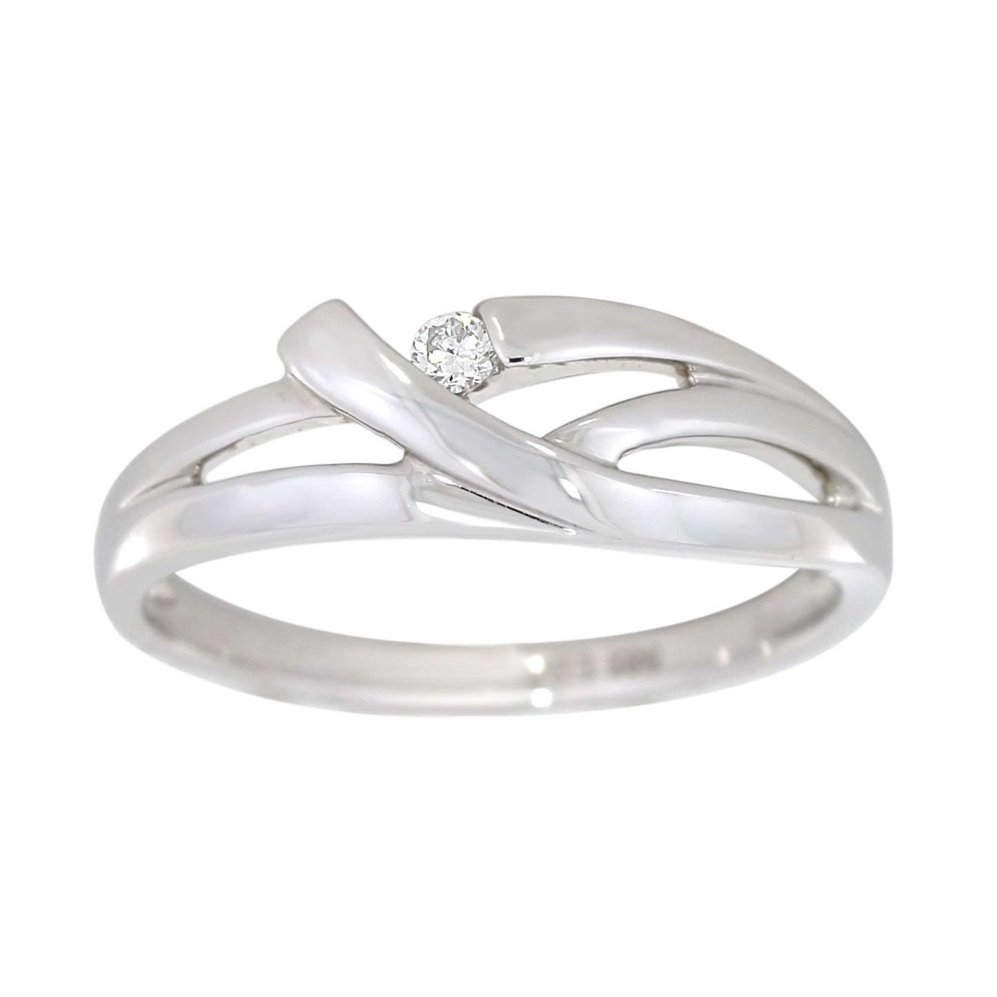 Diamantring i Hvitt/Gult Gull, 0.05CT TWSI