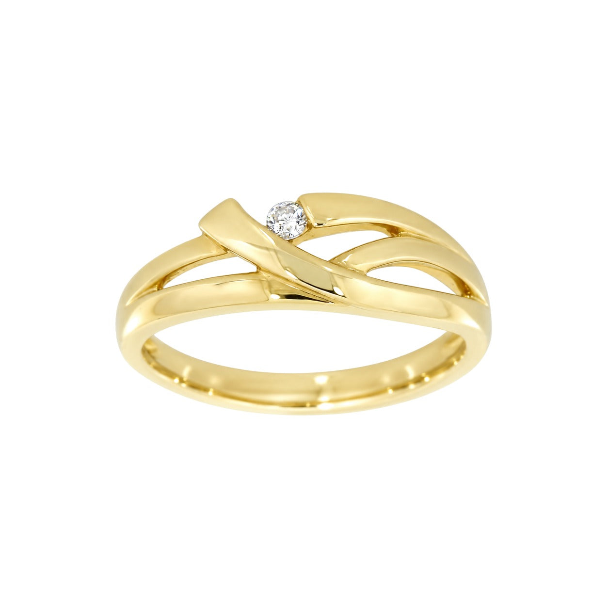 Diamantring i Hvitt/Gult Gull, 0,05 ct TW/SI – Diamanthuset