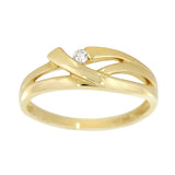 Diamantring i Hvitt/Gult Gull, 0.05CT TWSI