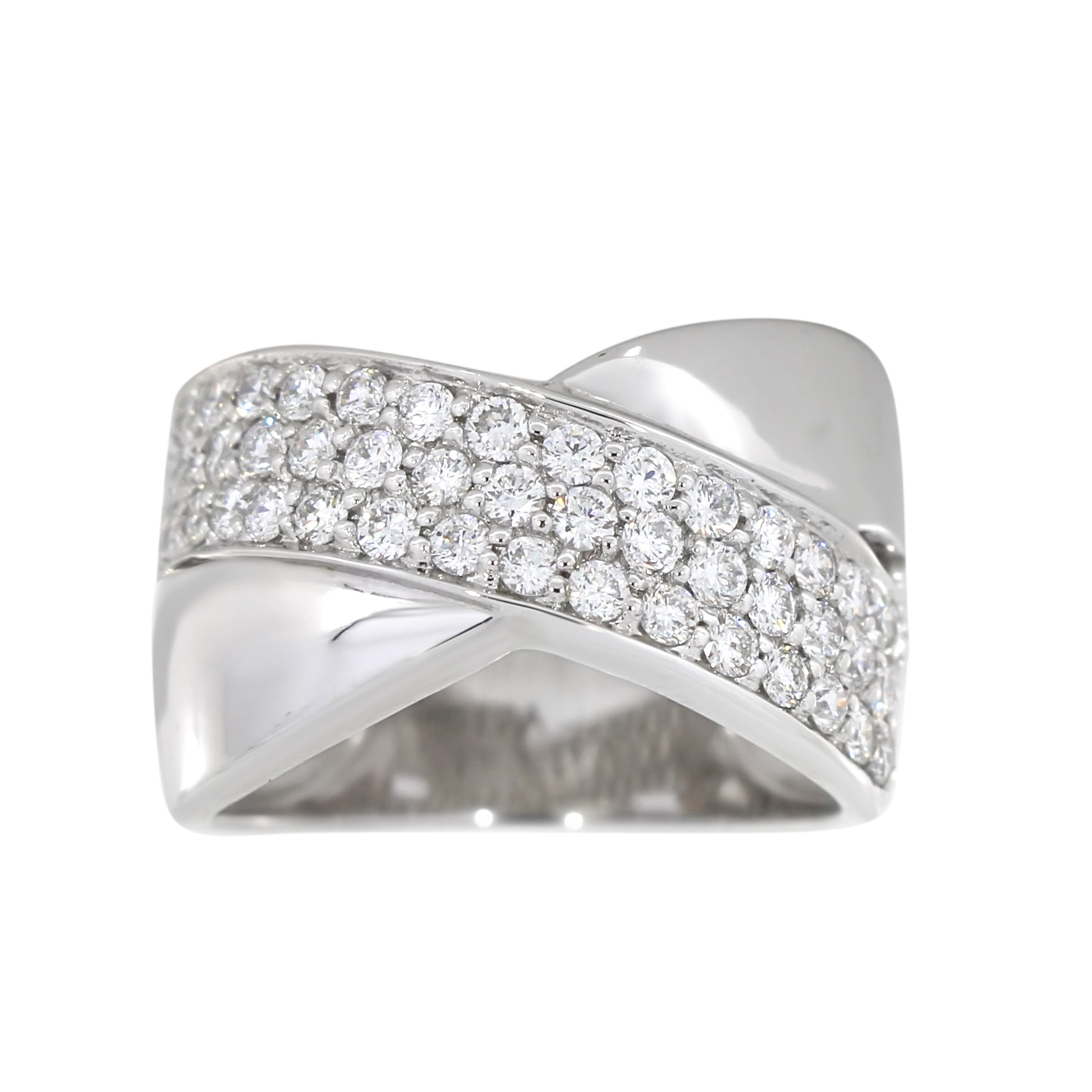 Diamantring i Hvitt/Gult Gull, 1.10CT TWSI