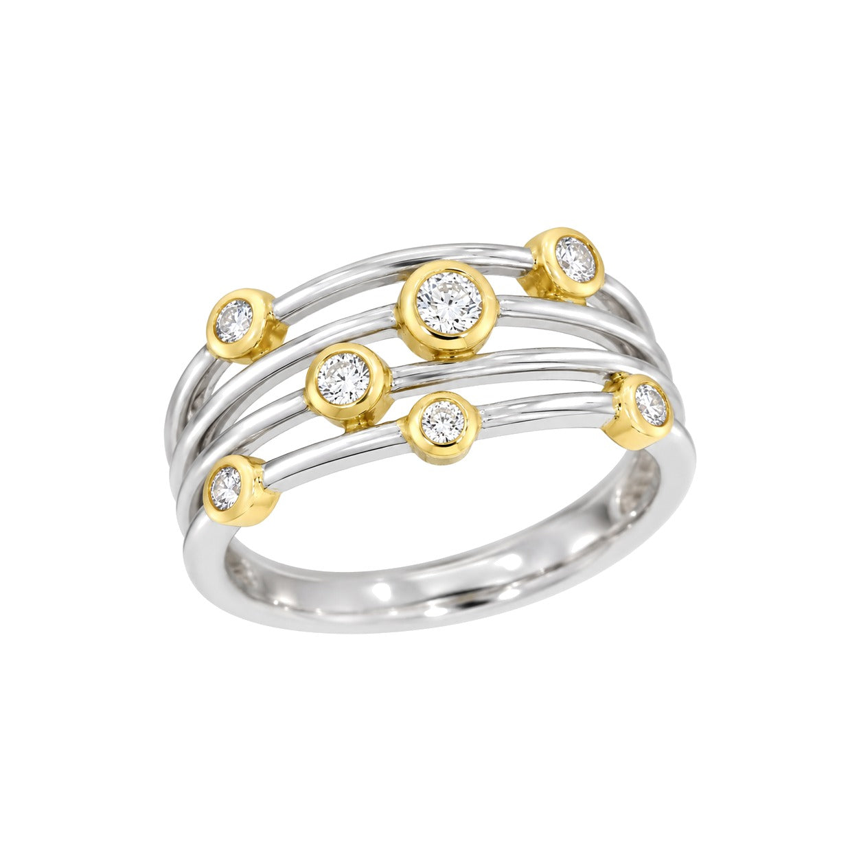 Diamantring i Hvitt/Gult Gull, 0,35 ct TW/SI – Diamanthuset
