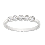 Diamantring i hvitt gull med 5 stener, 0.20ct TW/S