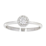 Rosettring i 14kt Hvitt Gull,, 0.25ct tw/si Diamanter