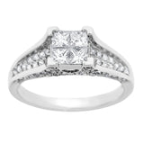 Diamantring i hvitt gull, 1.15ct TW/S