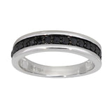 Ring i Hvitt Gull (585) med Svarte Diamanter 0,45ct