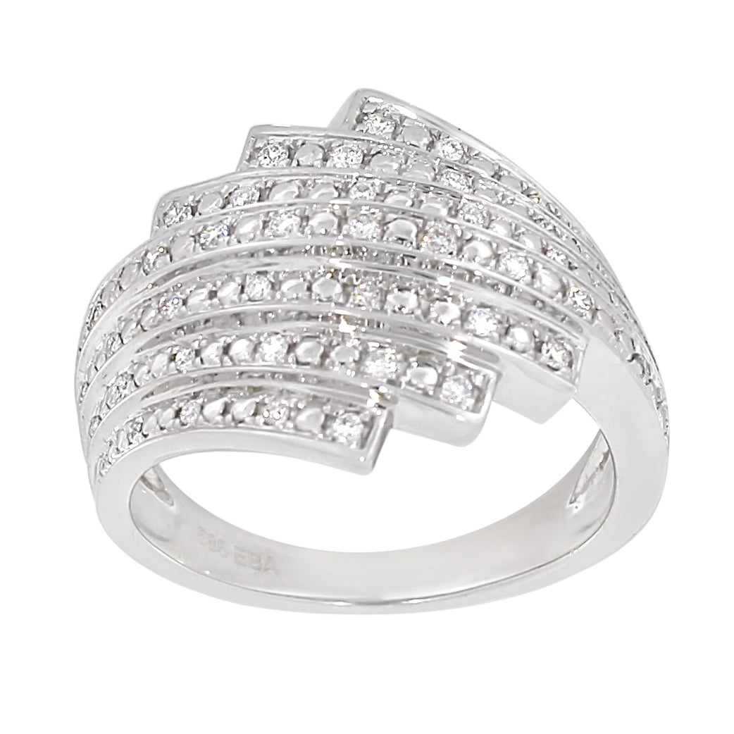 Diamantring i Hvitt/Gult Gull, 0.20CT TWSI