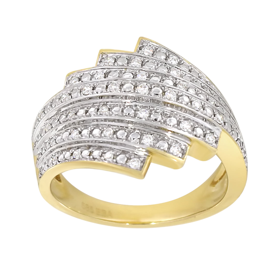 Directiona Twsi Diamantring i Hvitt/Gult Gull, 0.20CT TWSI – Diamanthuset