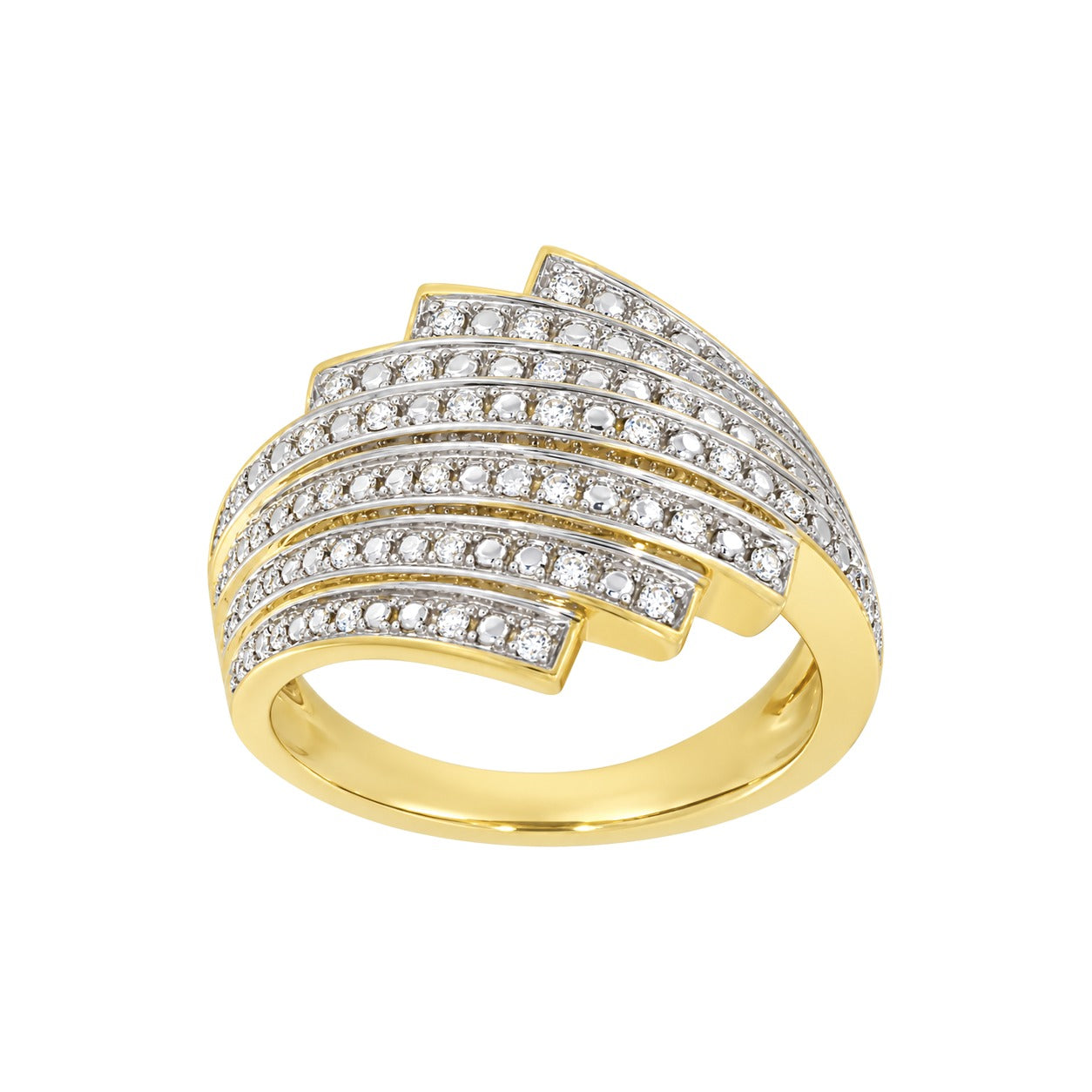 Diamantring i Hvitt/Gult Gull, 0,20 ct TW/SI – Diamanthuset