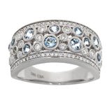 Ring i Hvitt Gull (585), 0.35ct TW/SI Diamanter og 0.90ct Aquamarine
