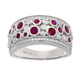 Ring i Hvitt Gull (585), 0.35ct TW/SI Diamanter og 0.90ct Rubiner