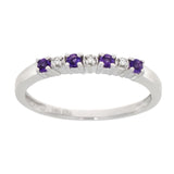 Ring i Hvitt Gull (585), 0.01ct TWSI Diamanter og Ametyst