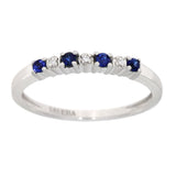 Ring i Hvitt eller gult Gull (585), 0.01ct TWSI Diamanter og Safirer