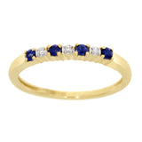 Ring i Hvitt eller gult Gull (585), 0.01ct TWSI Diamanter og Safirer