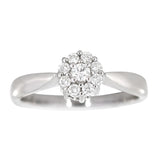 Rosettring i 14kt Hvitt Gull,, 0.23ct tw/si Diamanter
