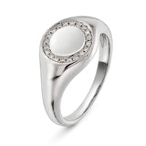 Diamantring i hvitt gull, 0.12ct TW/S