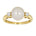 Diamantring i 14kt Gult/Hvitt Gull,, 0,10 ct TW/SI Diamanter og 8-8,5mm Perle – Diamanthuset