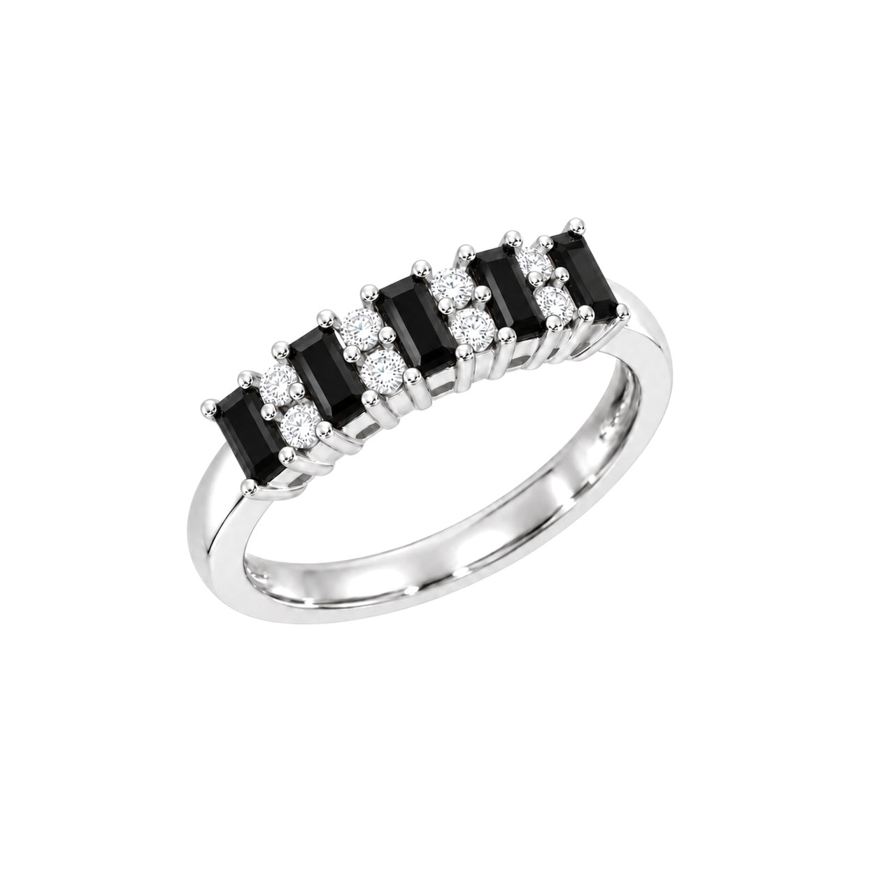 Diamantring med Svarte Diamanter i Hvitt Gull, 0,21 ct TW/SI – Diamanthuset