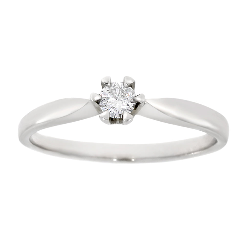 Victoria enstens forlovelsesring i 14k gull med sertifisert TW/SI-diamant