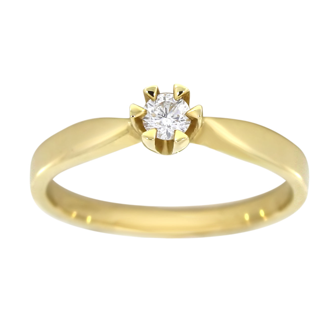 Victoria enstens forlovelsesring i 14k gull med sertifisert TW/SI-diamant