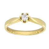 Victoria enstens forlovelsesring i 14k gull med sertifisert TW/SI-diamant