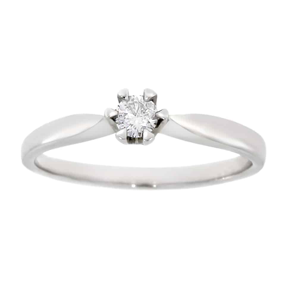 Victoria enstens forlovelsesring i 14k gull med sertifisert TW/SI-diamant