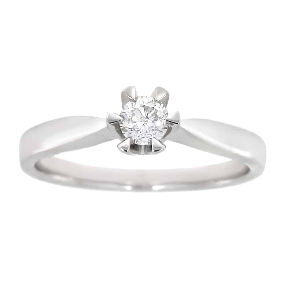 Victoria enstens forlovelsesring i 14k gull med sertifisert TW/SI-diamant