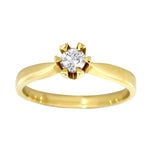 Victoria enstens forlovelsesring i 14k gull med sertifisert TW/SI-diamant