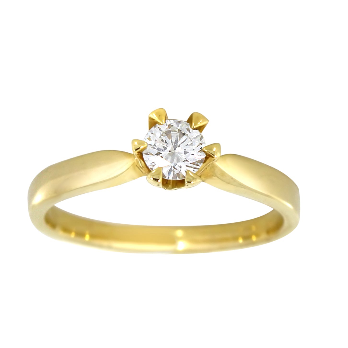 Victoria enstens forlovelsesring i 14k gull med sertifisert TW/SI-diamant