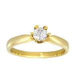 Victoria enstens forlovelsesring i 14k gull med sertifisert TW/SI-diamant