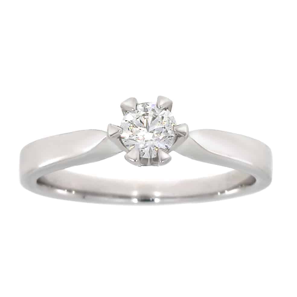 Victoria enstens forlovelsesring i 14k gull med sertifisert TW/SI-diamant