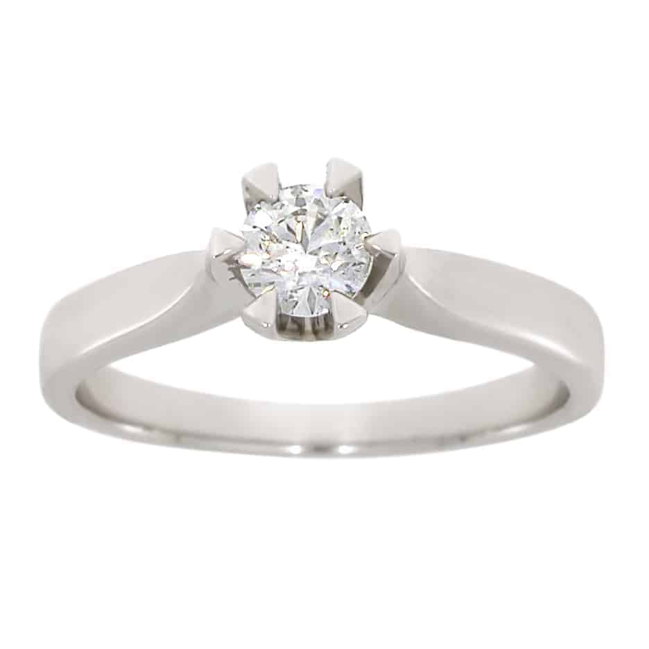Victoria enstens forlovelsesring i 14k gull med sertifisert TW/SI-diamant