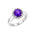 Diamantring hvitt/gult gull 0,15 ct TW/SI Diamanter med Ametyst – Diamanthuset