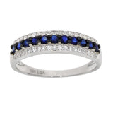 Ring i Hvitt Gull, 0.25ct Hvit Topas og 0.50ct Safirer