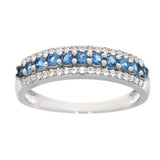 Ring i Hvitt Gull, 0.25 Hvit Topas og 0.50ct Topas