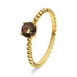 Ring i Gult Gull (585), 0.60ct Røykkvarts