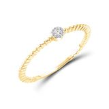 Diamantring i Hvitt/Gult Gull, 0.05CT TWSI