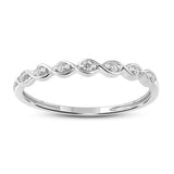 Tvinnet Diamantring i Hvitt/Gult Gull, 0.10CT TWSI