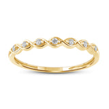 Tvinnet Diamantring i Hvitt/Gult Gull, 0.10CT TWSI